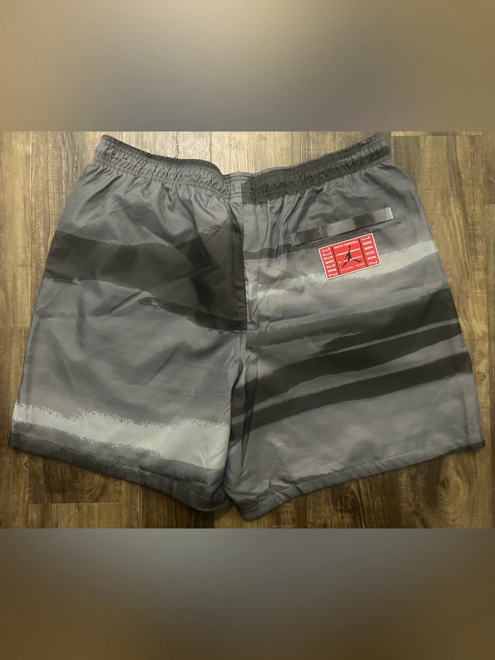 Jordan Vintage Rare AJ11 Legacy athletic Shorts Nylon Black Silver 3XL